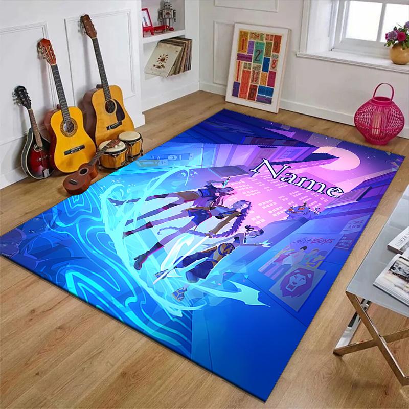 Custom KPop Demon Hunters Mat Personalized Name, Polyester Washable Indoor Entryway Rug, Gift for Christmas, Easter, Thanksgiving Day