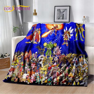 Мягкое плюшевое одеяло Digimon Adventure Monster с героями мультфильмов, фланелевое одеяло для гостиной, спальни, кровати, дивана, пикника, детей