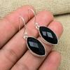 Black Spinel Gemstone Handmade 925 Sterling Silver Jewelry Memorial Earrings For Halloween Gift