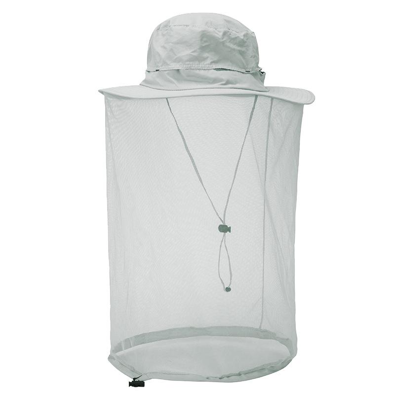 Hat outdoor sun protection big eaves hat travel bucket hat anti-mosquito visor net gauze hat