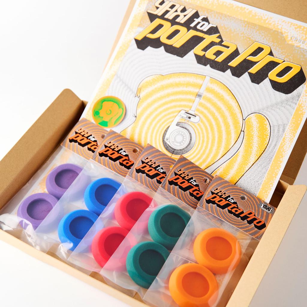 Амбушюры YAXI для Koss PORTAPRO 5 пар + чехол (OG+RD+BU+Зеленый+ПУ)