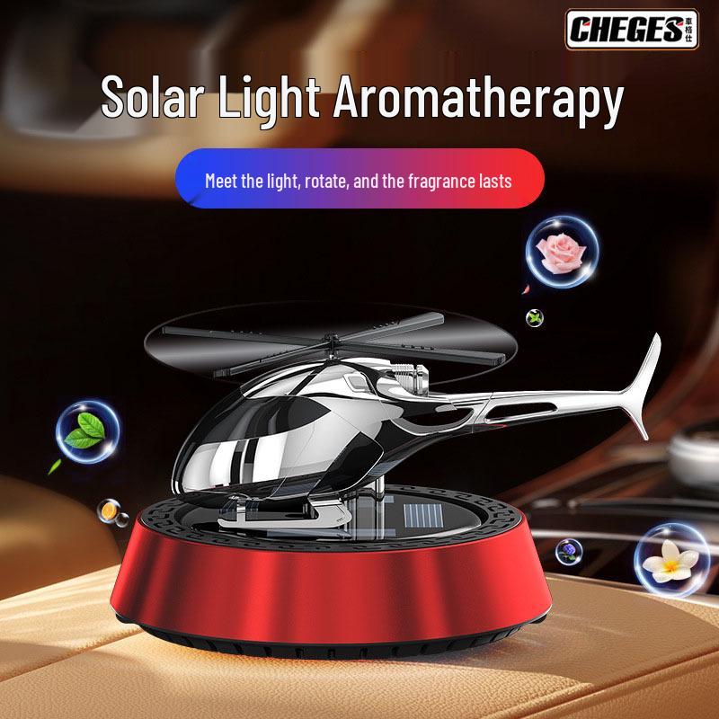 Solar-Powered Rotating Airplane Car Perfume - Long-lasting Fragrance Ornament for Car Interiors.