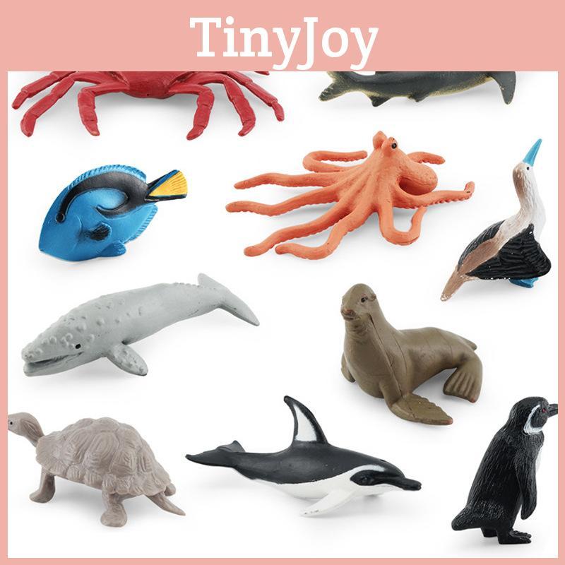 Реалистичный Набор Моделей Существ Тихого Океана ПВХ Серый Кит Акула Краб Черепаха