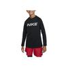 Pro Dri-Fit Warm Letter Print Crew Neck Training Long Sleeve T-Shirt Kids Tops Black White HF4362-010