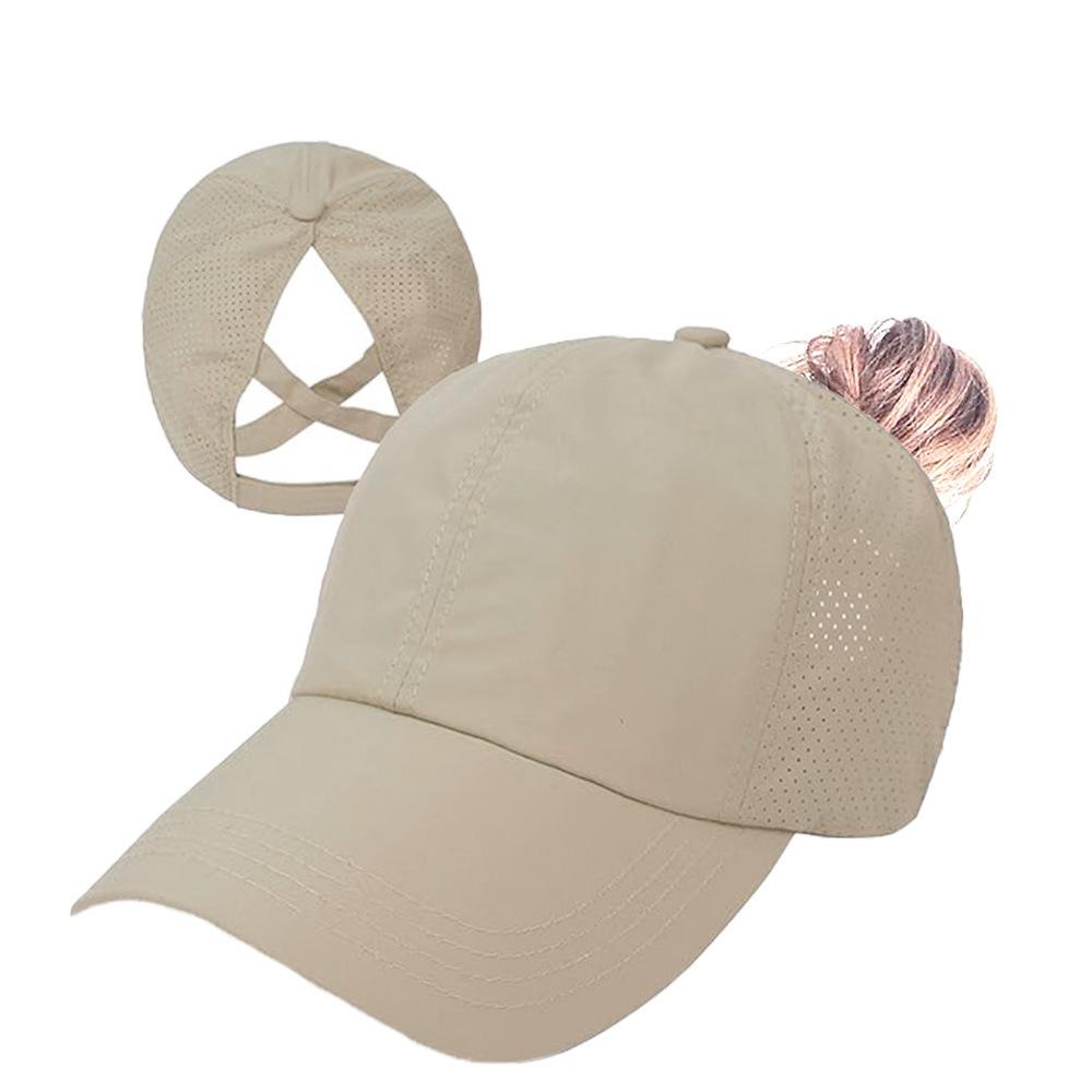 Summer High Ponytail Sun Hat Breathable Mesh Trucker Cap Adjustable Running Golf Hats Women Baseball Caps