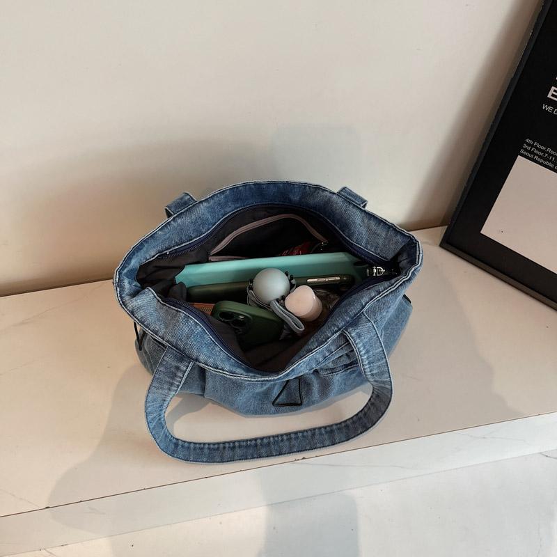 Большая вместительная джинсовая сумка-тоут женская сумка через плечо студенческая сумка для занятий