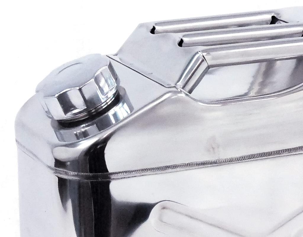 Вертикальная канистра из нержавеющей стали Emerson 10 л, соответствующая Закону о пожарной службе, толщина стального листа ООН, тройная ручка, носик может храниться в канистре