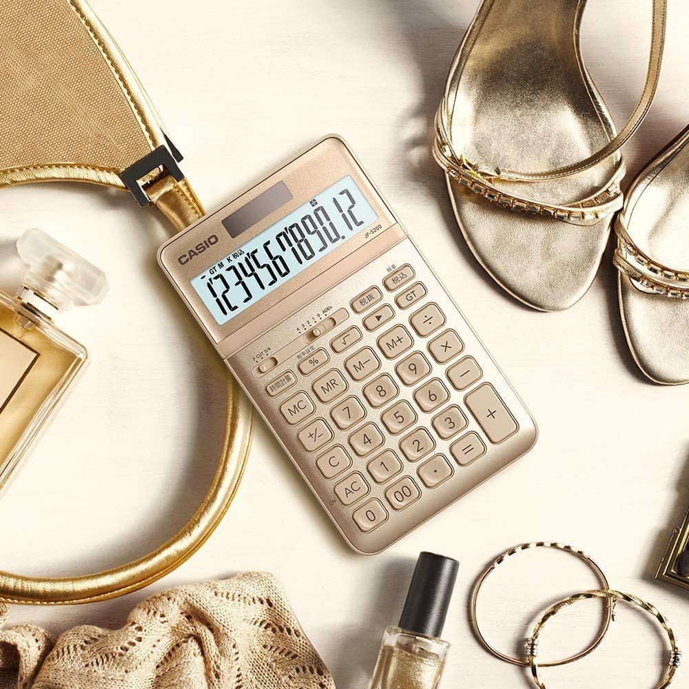 Casio Стильный калькулятор Gold 12 цифр Just Type JF-S200-GD-N