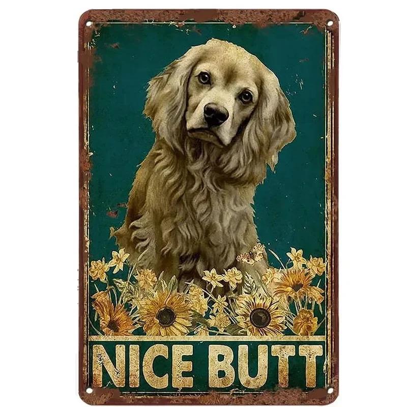 Metal Tin Signs Corgi Labrador Wall Decoration Plaque Vintage Art Poster Iron Painting for Man Cave Home Cafe Garden Club Bar