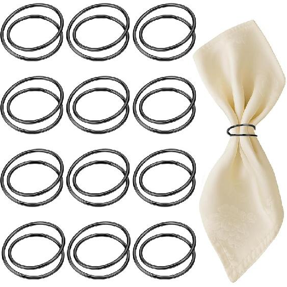 Napkin Rings Gold Napkin Rings Set of 12 Pcs Napkins Holder Buckles Metal Spiral Napkins Rings Stainless Steel Napkins Ring for Kitchen Family Dinner