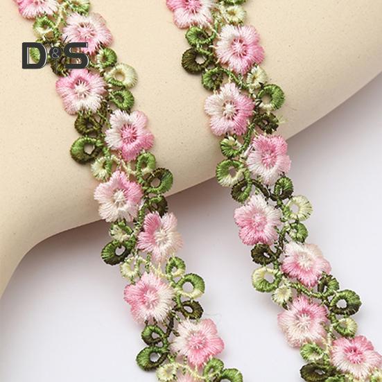 Цветочная кружевная отделка лента яркий цвет широко используется DIY ремесла вышитые крючком кружева отделка ткани украшения для шитья