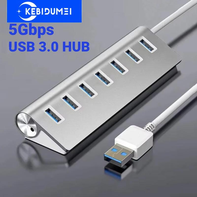 7 портов алюминиевый сплав USB 3.0 HUB 5 Гбит/с высокоскоростной USB док-станция USB HUB USB разветвитель для компьютера ноутбука Macbook Pro