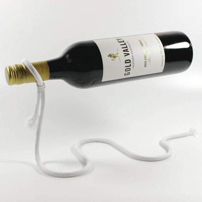 OUTAD® Porte-bouteille en acier inoxydable flottant en corde magique pour bouteille de vin - Cadeau fantaisie