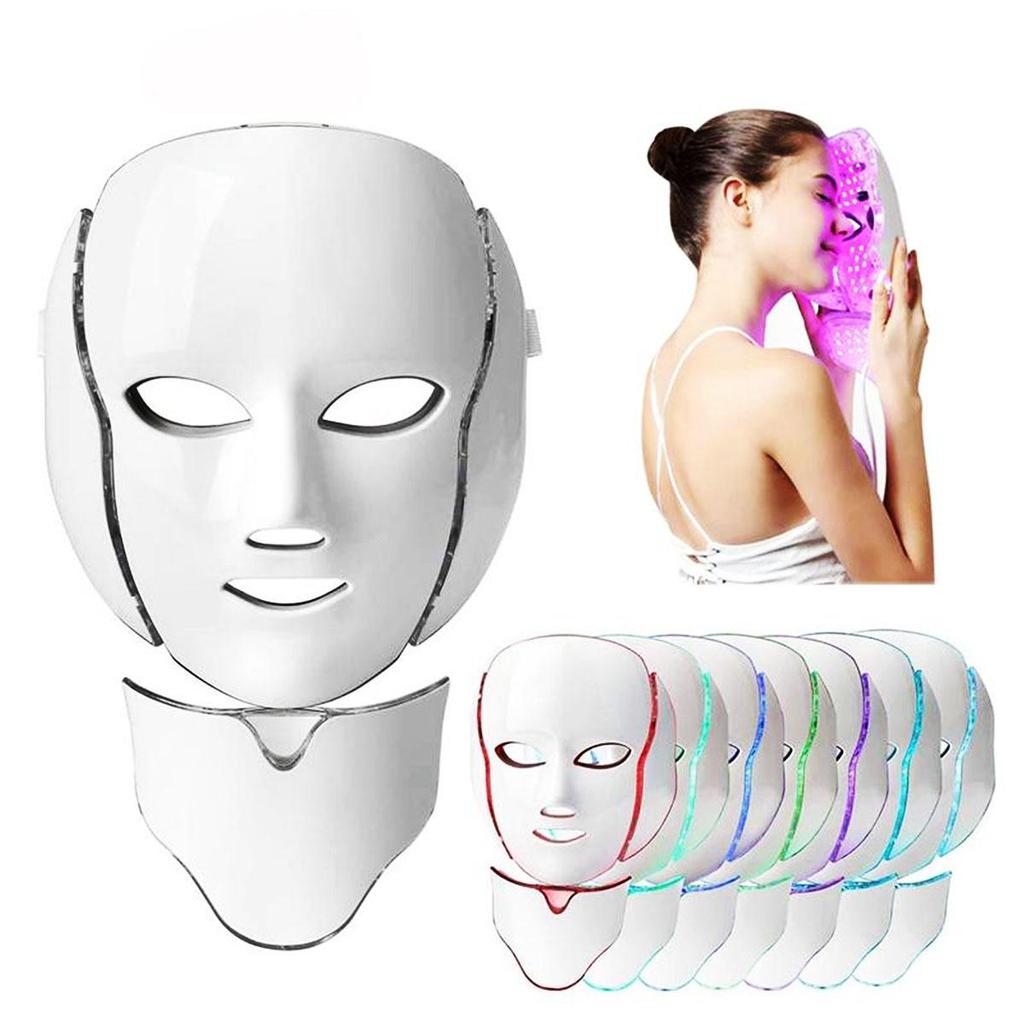7 Colors Led Facial Mask Machine Light Photon Therapy Acne Face And Neck Set Beauty Led Light Treatment Skin Rejuvenation