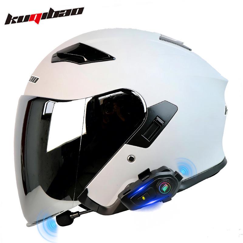 Крутой легкий Bluetooth-шлем для мотоцикла с двойным визором, сертифицированный 3C, длительное время работы от аккумулятора, удобная посадка.