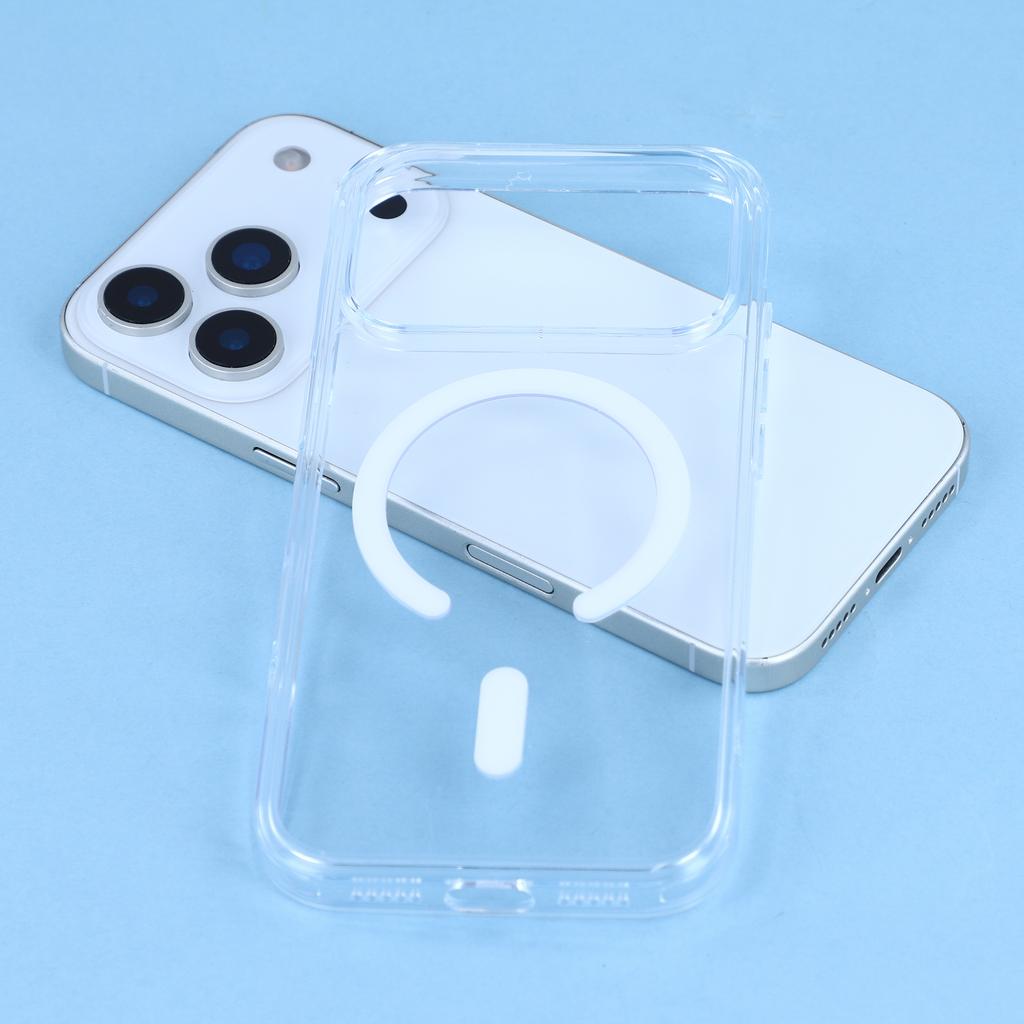 JAUCASE For iPhone 17 Pro Max Case Compatible with MagSafe Crystal Clear TPU PC Phone Back Cover