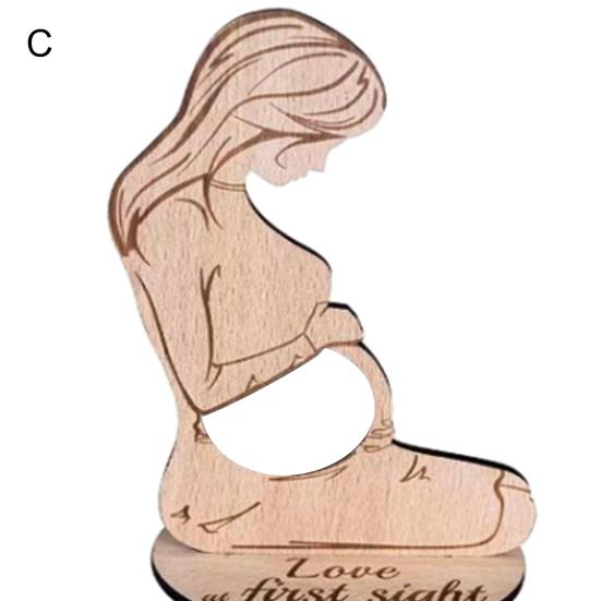 Ultrasound Photo Frame Desktop Decoration Wooden Baby Sonogram Picture Frame Ornament Pregnancy Announcement Expectant Mother