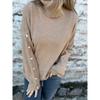 Autumn and Winter Casual High Collar Button Women's Knitted Sweaters