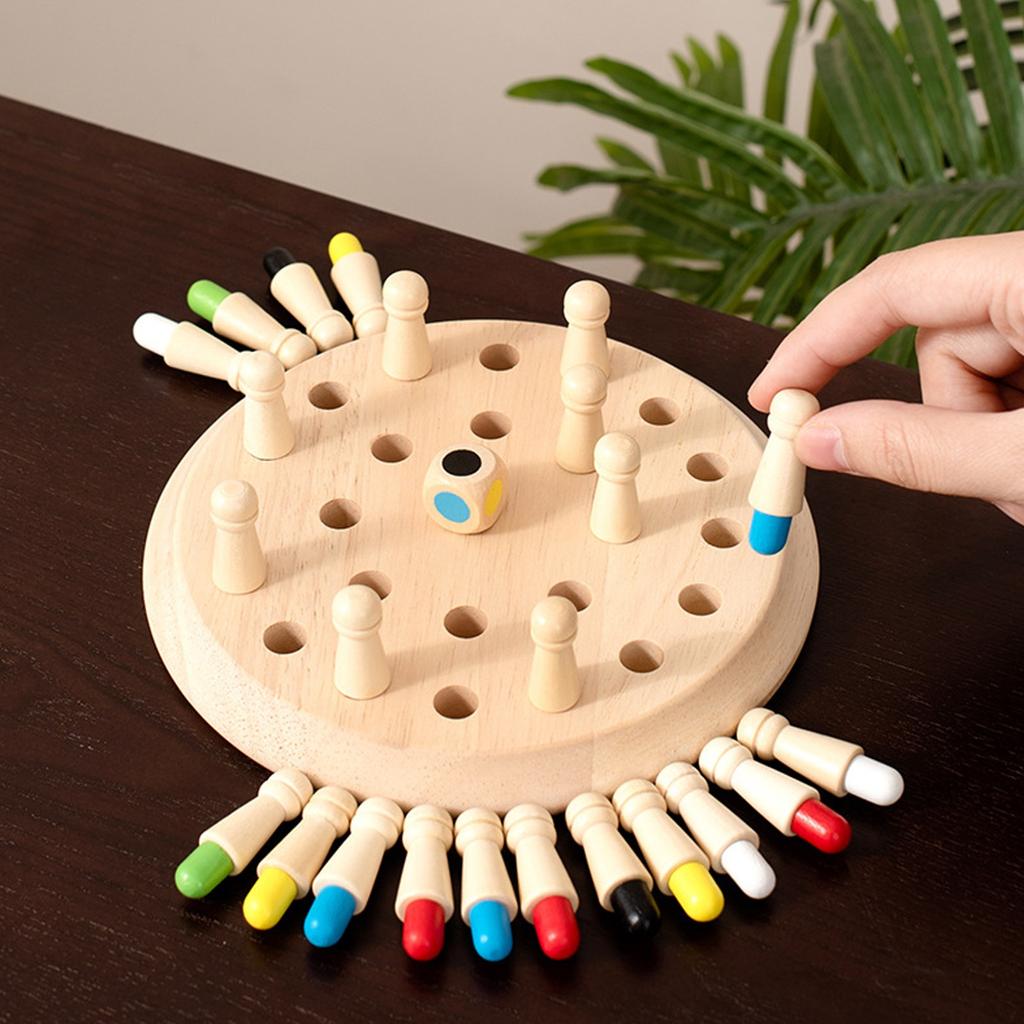 Радужная деревянная настольная игра для запоминания, игра-головоломка на сопоставление цветов, развивающая обучающая игрушка для малышей
