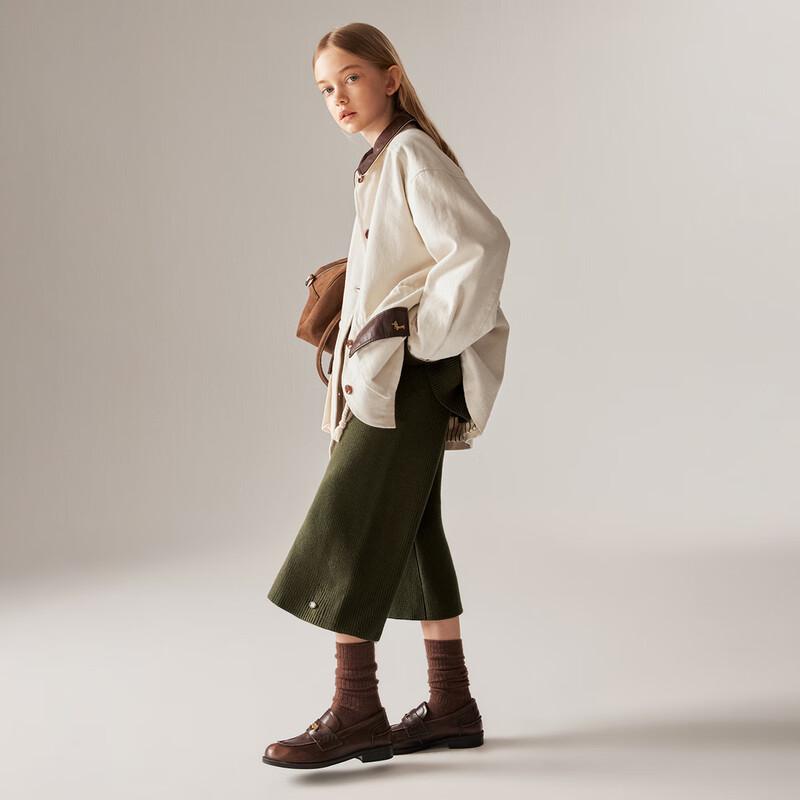 ELLE KIDS Женские повседневные вязаные брюки 7/8 из смесовой модальной хлопковой ткани