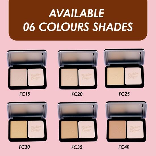 Fashion Colour Platinum Perfect Match Face Powder With Mirror + Powder Puff | Velvety Formula | Matte Finish | For All Skin Types | (FC25, 10g)
