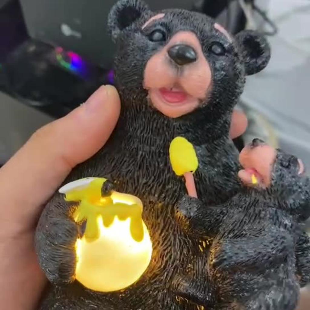 Resin Ornaments, LED Lights, Garden Statues, Love Bear Statues, Outdoor Lights, Garden Decoration Gifts