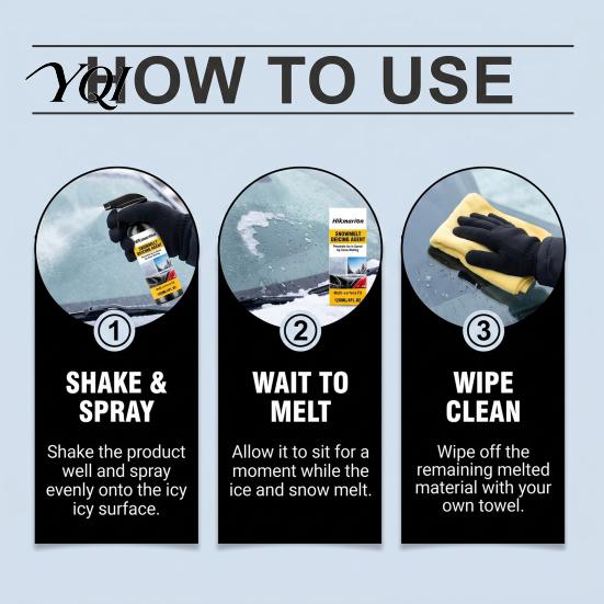 Safe for Glass Metal Surfaces Car Ice Melting Spray, 120ml De-Icer Windshield Windows Mirrors, Convenient Winter Auto Tool Fast Acting Remover