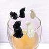 6Pcs Tea Bag Clips Food Grade Heat-Resistant Reusable Silicone Cartoon Cat-Shaped Tea Bag Holders Drink Markers