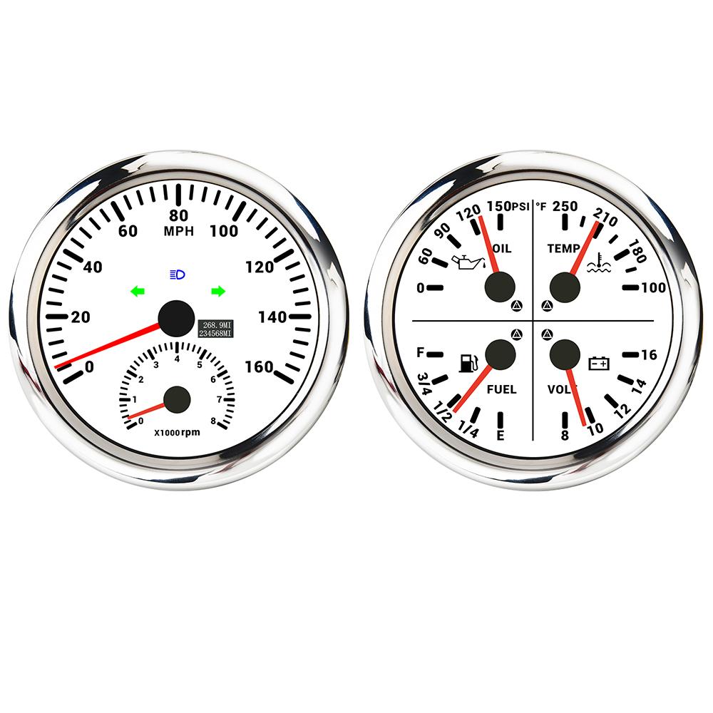 ELING 110MM GPS Speedometer 0-120KMH 0-200KM/H 0-120M 0-160MPH with RPM Tachometer with 4in1 Multifunction Meter with Backlight