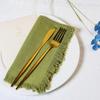 Sub-Cotton Linen Napkin with Tassels for Elegant Dining & Photography Decor