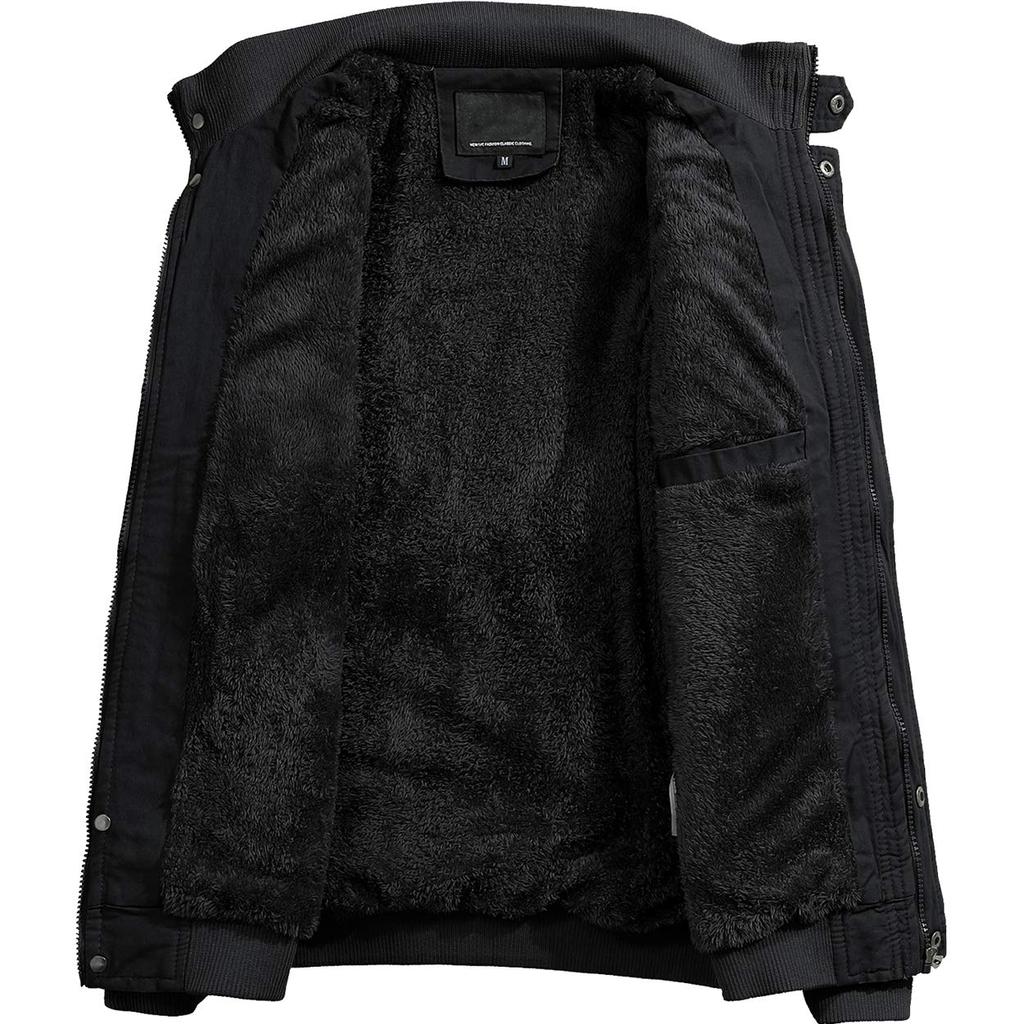 Повседневный, холодная погода, большой рабочий, прохладный, американский, повседневный, черный, размер L [TACVASEN], куртка, мужская одежда, размер, блузон, осенне-зимнее пальто, однотонный, верхняя одежда,