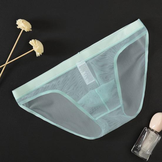 U-образные выпуклые мужские трусы с низкой посадкой, сексуальные прозрачные трусики из сетчатой ​​пряжи, повседневная одежда