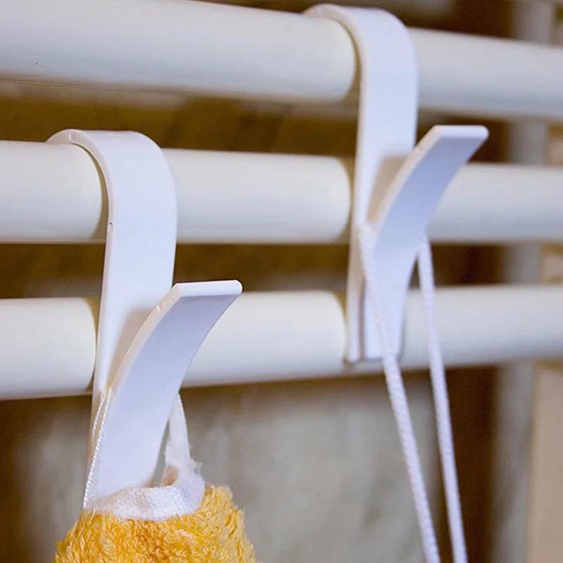 Хранение Кухонные Стеллажи Крючок Одежда Дом и Украшения Прозрачные Зажимы Для Поручней Вешалки Белый Радиатор Полотенце 2/4/6/10 Шт.