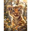 5d DIY Diamond Painting Cross Stitch Cute Animal Little Tiger Diamond Embroidery Mosaic Round Drill Home Decor Crafts