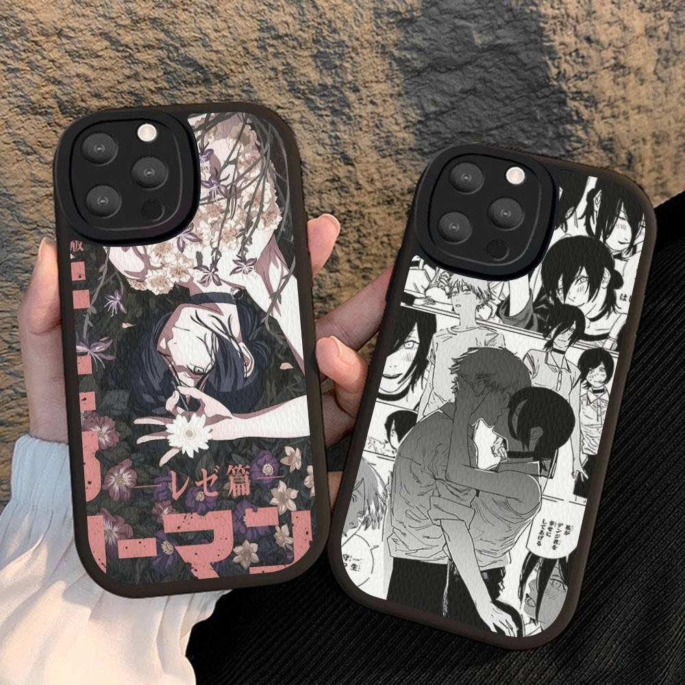 Крутой Чехол Для Телефона С Аниме R-Reze Для IPhone 16 15 14 11 12 13 Pro Max Plus Задняя Кожаная Крышка