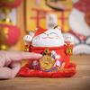 4.5 Inch Ceramic Maneki Neko Lucky Cat Money Box Fortune Colored Cat Golden Circle Home Decoration Gift Feng Shui Figure