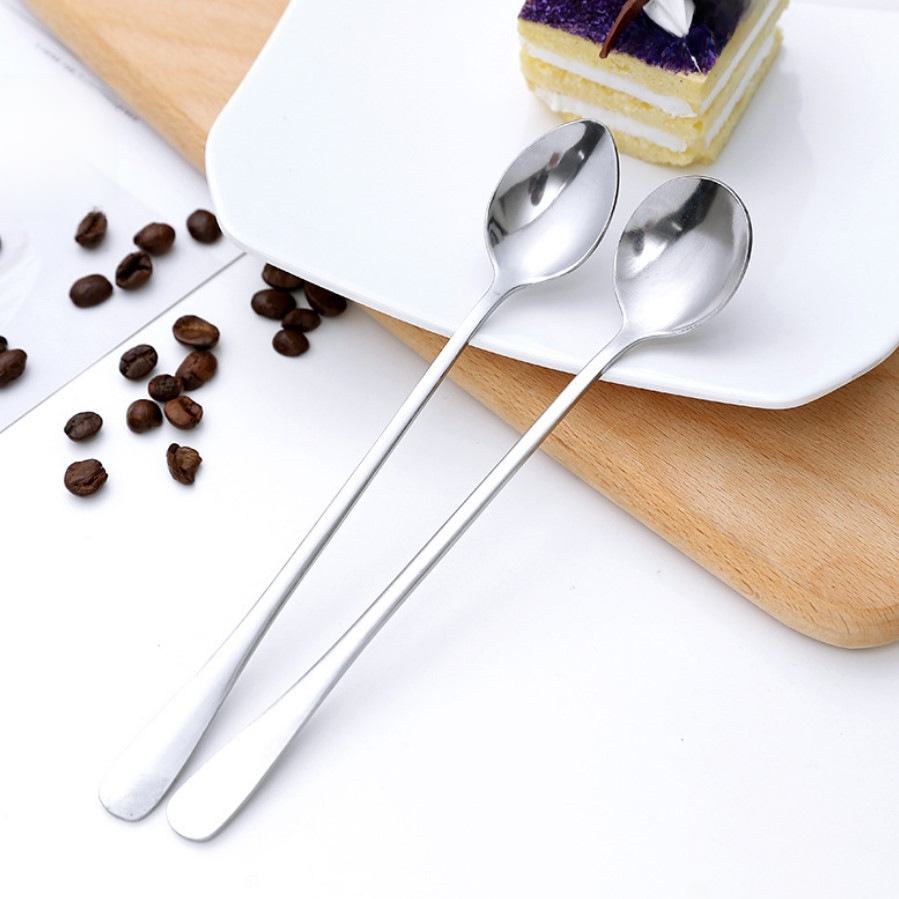 Кофейная ложка из нержавеющей стали с длинной ручкой для молока, чая, меда, десертов, приправ