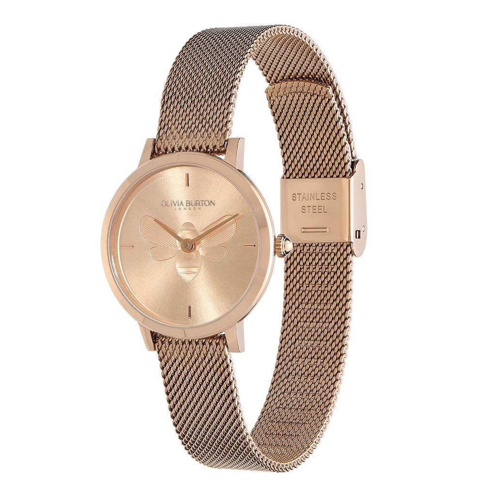 Авторизованный дилер Olivia Burton Watch Ladies ob24000020 Signature 28mm Bee Ultra Slim Carnation Gold Mesh Watch Watch [OLIVIA BURTON]