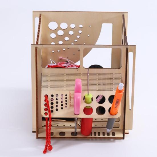 Деревянная миска для пряжи, многофункциональная пряжа для вязания, настольный ящик для хранения шаров, инструменты для вязания крючком, аксессуары