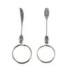 Personality Metal Fork Keychain Silver Color Metal Fork Keyring Metal Spoon Keychain  Trinkets