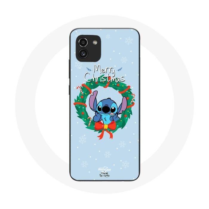Case for Samsung Galaxy A03 Stitch Snow Merry Christmas Blue