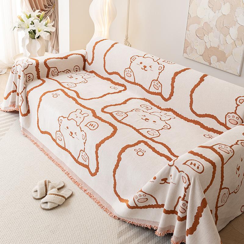 Двусторонний мультяшный плюшевый универсальный чехол для дивана «Четыре сезона», нескользящий чехол для дивана, универсальный чехол для дивана, полотенце