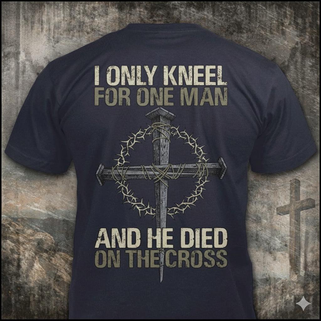 Distressed Christian T-Shirt – Nail Cross Crown of Thorns Graphic