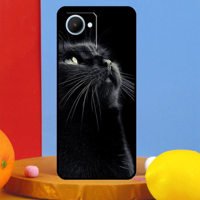 Черный кот Сверкающие глаза Для Realme GT5 GT Neo 6 9 10 11 12 Pro Plus C21Y C25s C30 C31 C33 C35 C51 C53 C55 C67 Чехол