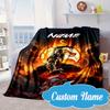 Custom Name Thunderous Warrior's Kombat Blanket bed sofa Blanket Flannel Blanket for Camping, Hiking, Picnic Essentials,gift for Fan family