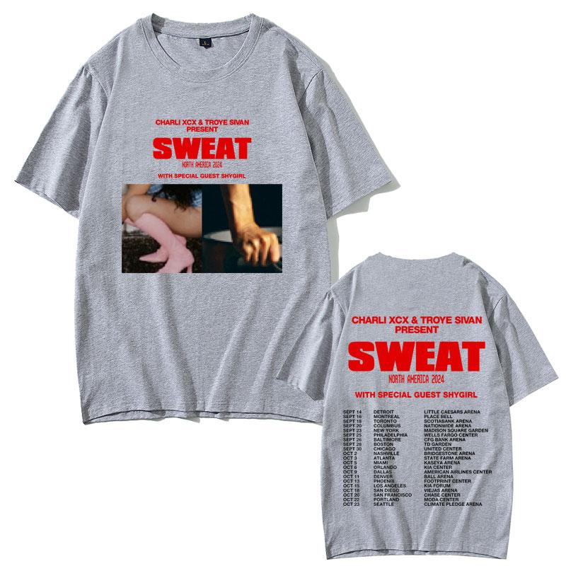 Charli Xcx Crash Sweat 2024 Тур Футболки Мужская Женская Одежда Винтажная Футболка Оверсайз Хлопок Повседневные Футболки Мода Уличная Одежда
