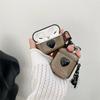 Прозрачный черный брелок-колокольчик с сердцем для Apple AirPods 1/1-го поколения Bluetooth-гарнитуры защитный чехол Чехол для гарнитуры Pro1