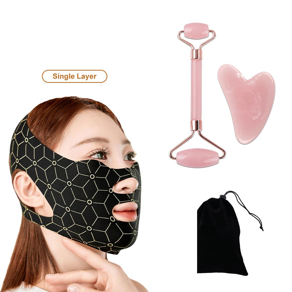 Face Sculpting V-Shape Face Lift Band Face Scraper Roller Set Reusable Double Chin Reducer Lifting Anti Wrinkle Strap Band