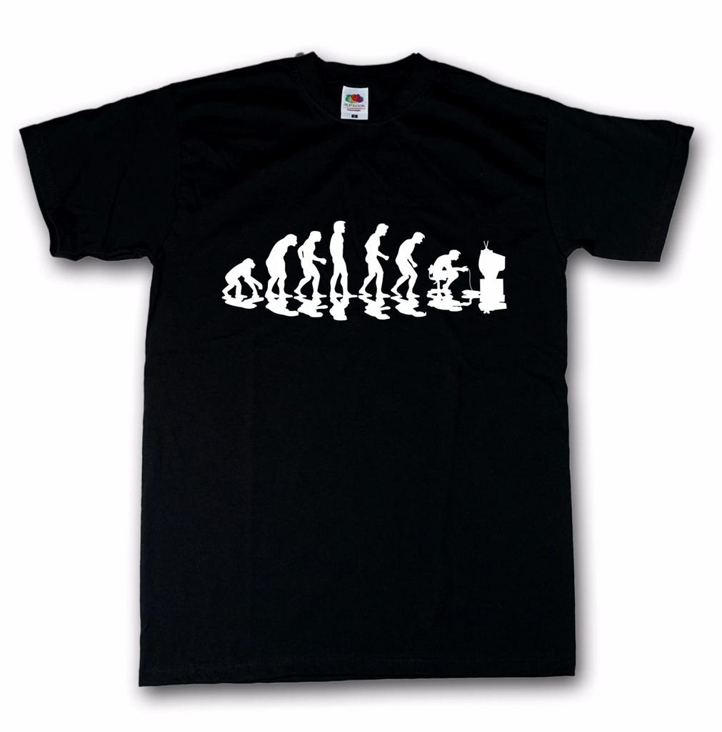 Evolution gamer computer game fun shirt cult T-shirt black 100% cotton S-5XL
