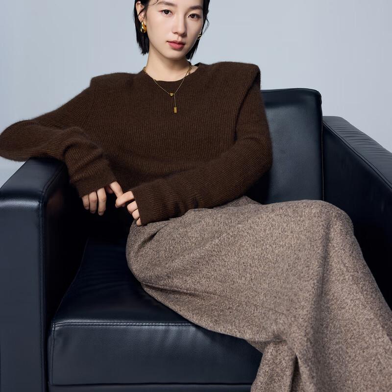 Женские зимние брюки Sancai 2025 года в елочку с широкими штанинами